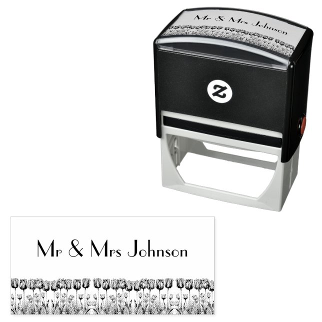 Carimbo Auto Entintado Tulipas no Azul Delft (In Situ)