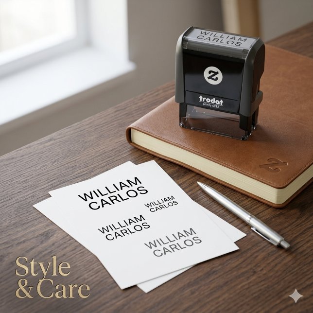 Carimbo Auto Entintado Two Line Full Name Personalized Self Inking Stamp (Two Line Full Name Personalized Self Inking Stamp)