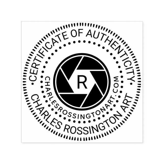 Carimbo Auto Entintado URL do Certificado de Autenticidade de Abertura da (Design)