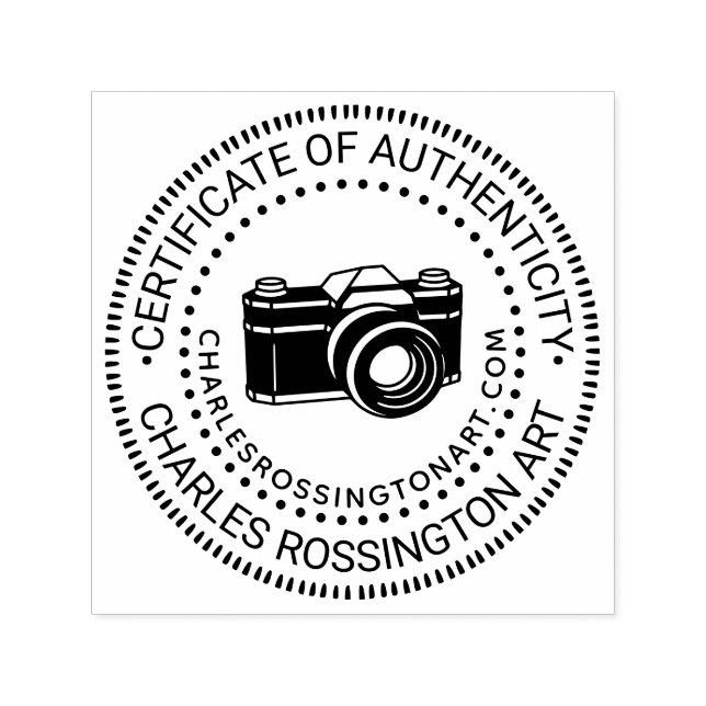 Carimbo Auto Entintado URL do Nome do Certificado de Autenticidade nº 6 d (Design)