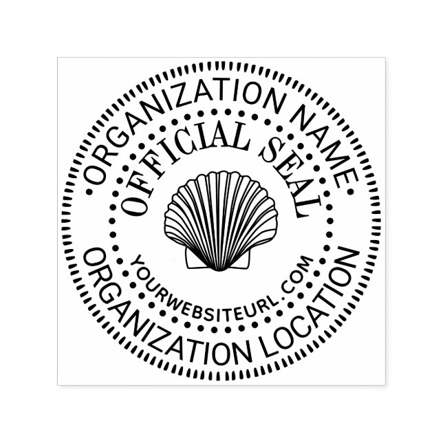 Carimbo Auto Entintado URL do Scallop Genérico de Selo Personalizado (Design)
