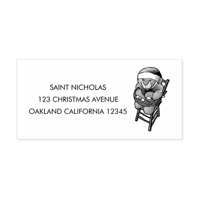 Carimbo Auto Entintado Urso de Natal (Design)