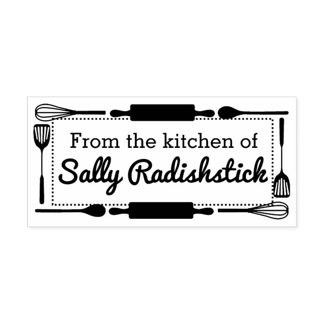 Carimbo Auto Entintado Utensílios limítrofes da cozinha de (Design)