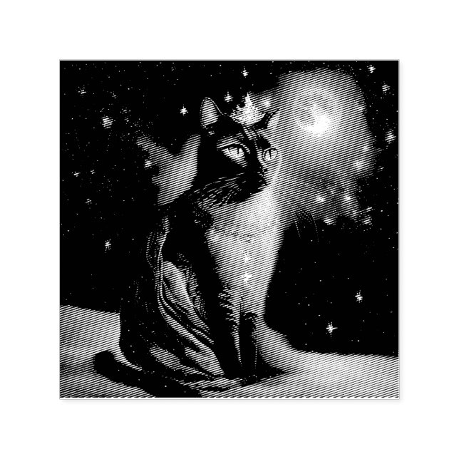 Carimbo Auto Entintado Vinatge Royal Cat (Design)