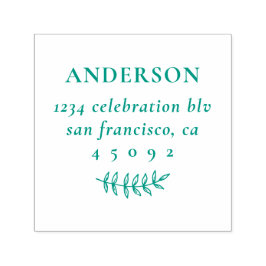 Carimbo Auto Entintado Vintage Botanical Family Name Return Address (Ende