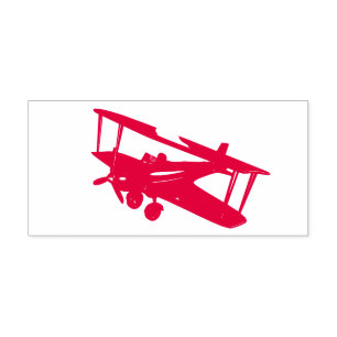 Carimbo Auto Entintado Vintage CGI Red Bi-plane Bi-plane Autocolante Cari