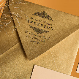 Carimbo Auto Entintado Vintage Elegant Wedding Return Address