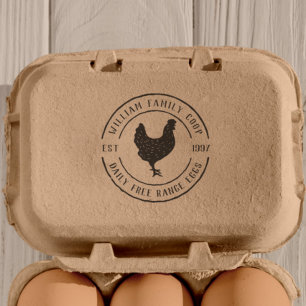 Carimbo Auto Entintado Vintage Farmhouse Chicken Carton