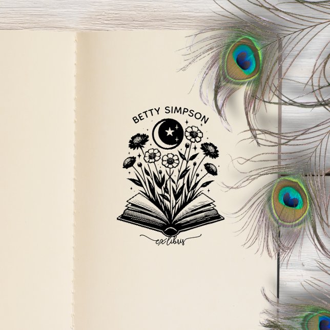 Carimbo Auto Entintado Vintage Mystic book Personalizado ex libris cão de (Criador carregado)