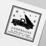 Carimbo Auto Entintado Vintage Truck Christmas Tree Holiday Endereço<br><div class="desc">Espalhe a alegria do feriado com este charmoso selo de autopicante! Com um carregando vermelho vintage numa árvore de Natal, este design festivo é perfeito para personalizar cartões de Natal, cartas de férias e etiquetas de presentes. Adicione facilmente seu endereço de devolução às suas mensagens e adicione um toque de...</div>