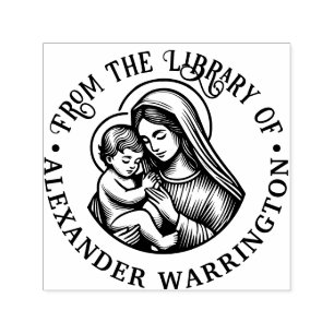 Carimbo Auto Entintado Virgem Mãe Maria Menino Jesus #3 Nome do Livro da 