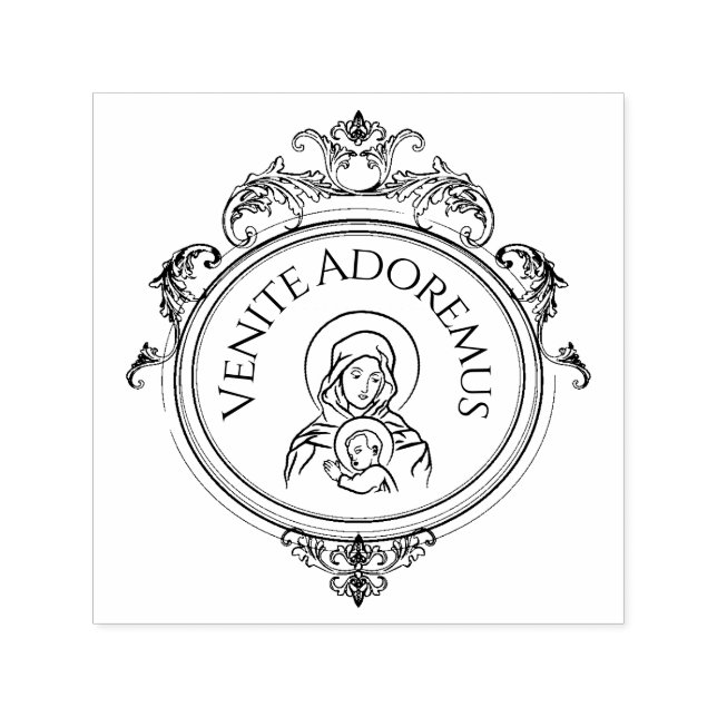 Carimbo Auto Entintado Virgem Maria Jesus Cristo Católico Religioso (Design)