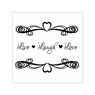 Carimbo Auto Entintado Vivem os corações do amor do riso