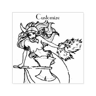 Carimbo Auto Entintado Vivendo a Mermaid Warrior Thunder_Cove