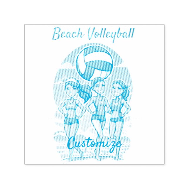 Carimbo Auto Entintado Volei de Praia Meninas Thunder_Cove (Design)