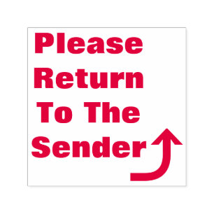 Carimbo Auto Entintado "Volte Para O Remetente" E Seta Curva