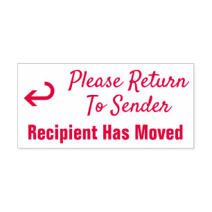 Carimbo Auto Entintado "Volte Para Remetente", "O Destinatário Se Moveu"
