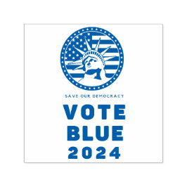 Carimbo Auto Entintado Votar Democracia Votação Azul 2024