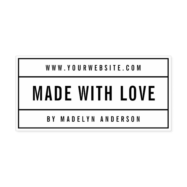 Carimbo Auto Entintado Website de Nome de Negrito Moderno Feito Com Amor (Design)