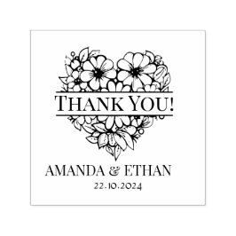 Carimbo Auto Entintado Wedding Heart