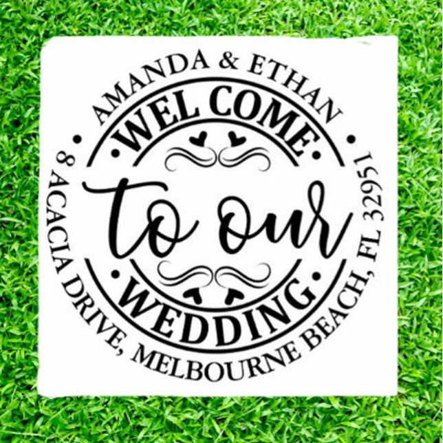 Carimbo Auto Entintado Wedding  Simple  (Personalize your special day with a Wedding Simple Self-inking Stamp)