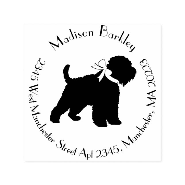 Carimbo Auto Entintado Wheaten Terrier Dog Silhouette (Design)