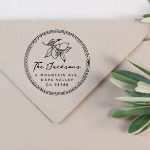 Carimbo Auto Entintado Whimsical Drawn Lemon Name & Return Address