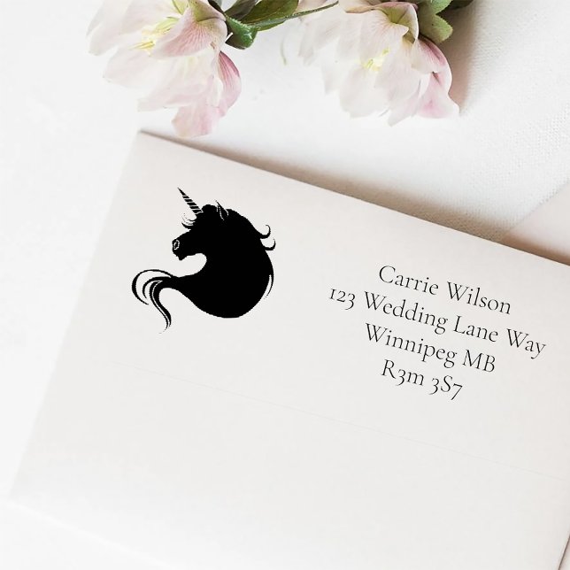 Carimbo Auto Entintado White Unicorns Love (Criador carregado)