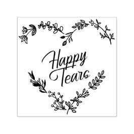 Carimbo Auto Entintado Wildflowers Heart Happy Tears Wedding Quote
