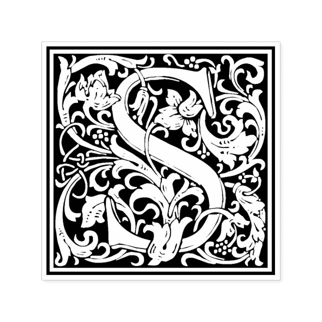 Carimbo Auto Entintado William Morris - Letra S Vitoriana (Design)