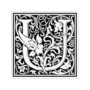 Carimbo Auto Entintado William Morris - Letra U Vitoriana