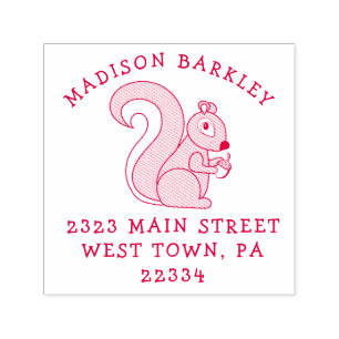 Carimbo Auto Entintado Woodland do Esquilo Cute Kid