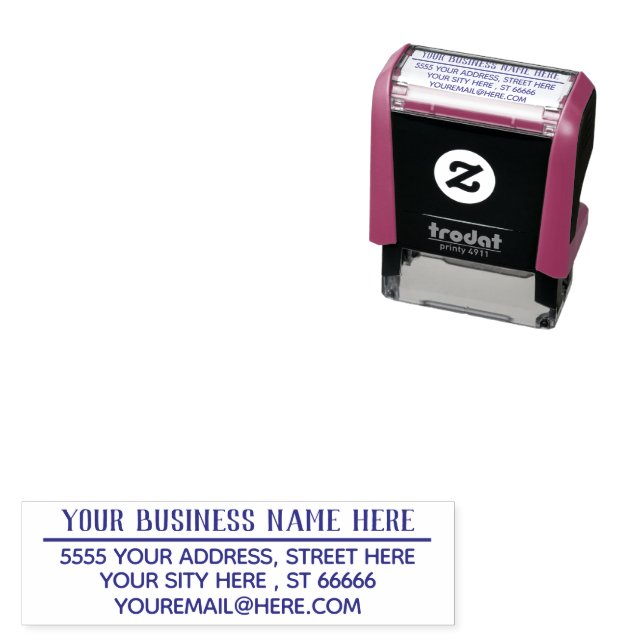 Carimbo Auto Entintado Your Address Name Email Business Stamp Example (In Situ)
