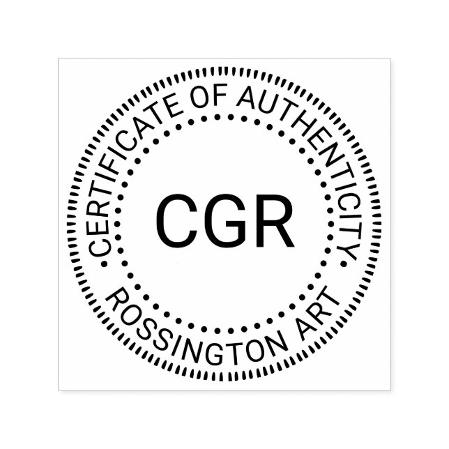 Carimbo Auto Entintado Z 3 Inicial, Nome "Certificado de autenticidade" (Design)