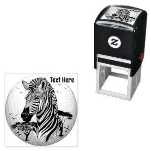 Carimbo Auto Entintado Zebra African Savanna Wild Animal