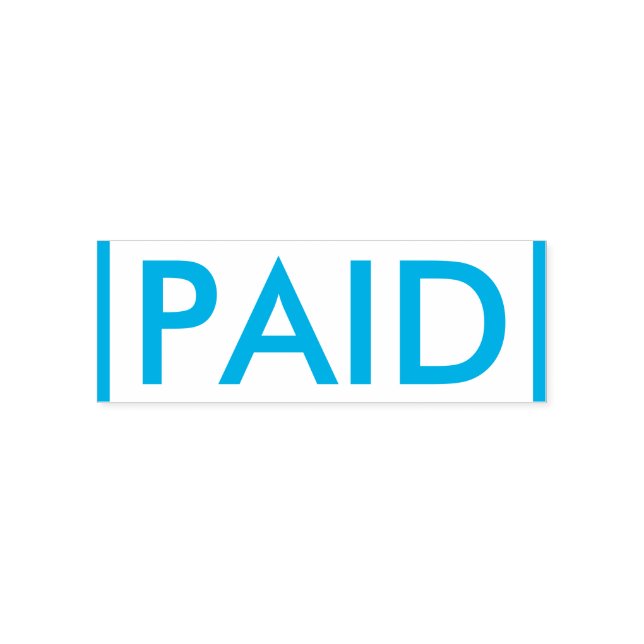 Carimbo básico de borracha "PAGO" (Design)