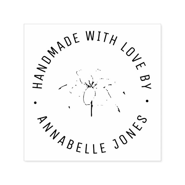 Carimbo botânico de autoria simples e feito à mão (Design)