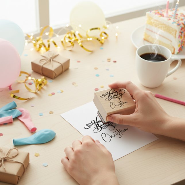 Carimbo de Aniversário Personalizado (Personalized Birthday Stamp)