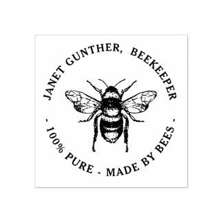 Carimbo de apiário com Abelha de mel