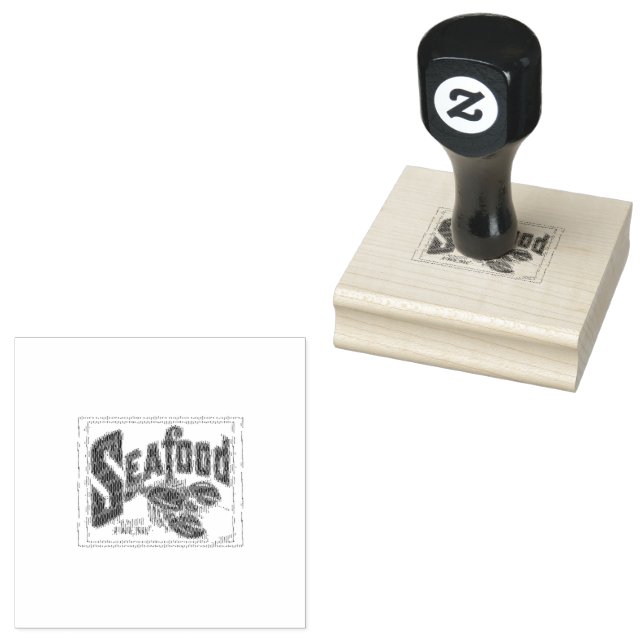 Carimbo de Arte da Madeira Comida marítima (Carimbado)