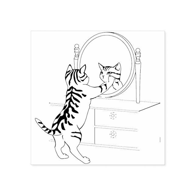 carimbo de arte de gato (Impressão)