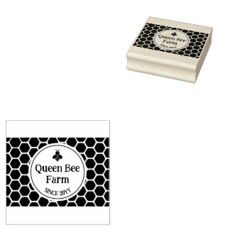 Carimbo de Arte de Madeira de Fazenda de Abelhas R