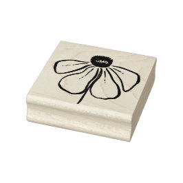 Carimbo de Arte de Madeira Flor Moderno