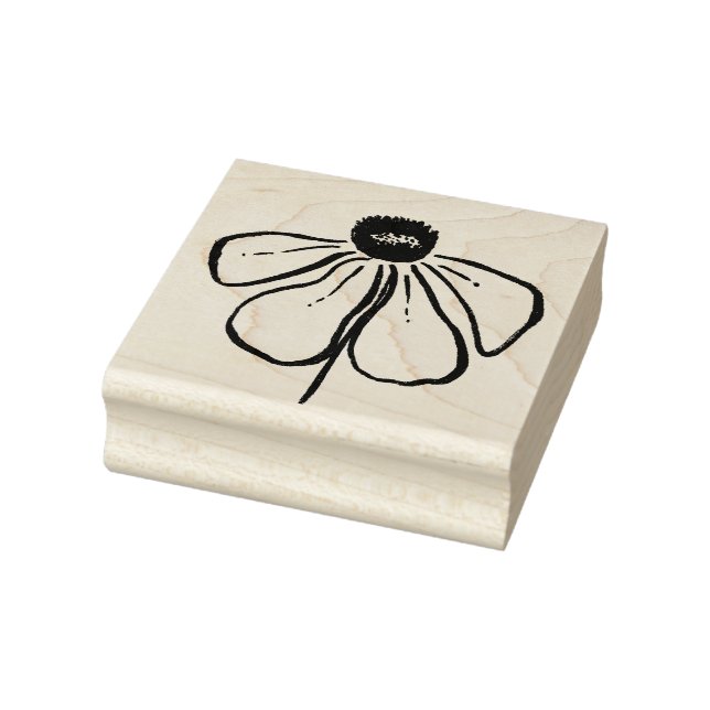 Carimbo de Arte de Madeira Flor Moderno (Carimbo)