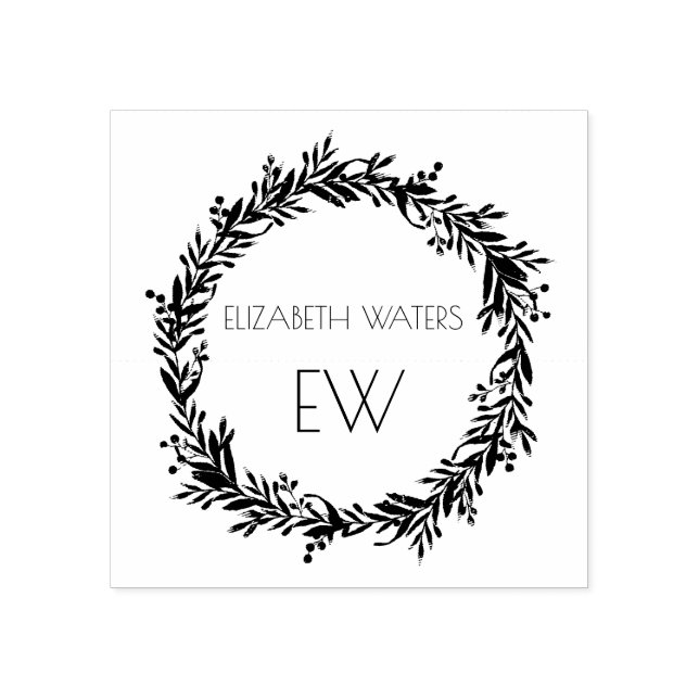 CARIMBO DE ARTE MADEIRA DE NATAL COM INICIAIS (Impressão)