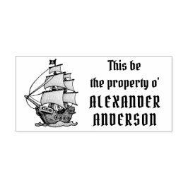 Carimbo de Arte Personalizado Pirata de Madeira