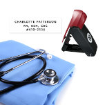 Carimbo de Assinatura do Doutor Enfermeiro Simples<br><div class="desc">Enfermeiro Doutor Signature Stamp Simple Modern Script Pocket Stamp presente perfeito para médicos,  enfermeiros e para as indústrias médica e de saúde. Personalizado com seu nome e texto adicional abaixo. Elaborado por ©Evco Studio www.zazzle.com/store/evcostudio</div>