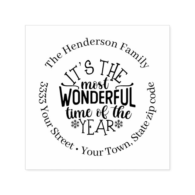 Carimbo de Autocolagem de Endereço de Feriado de N (Design)