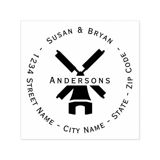 Carimbo de Autocolagem do Endereço de Retorno do W (Design)