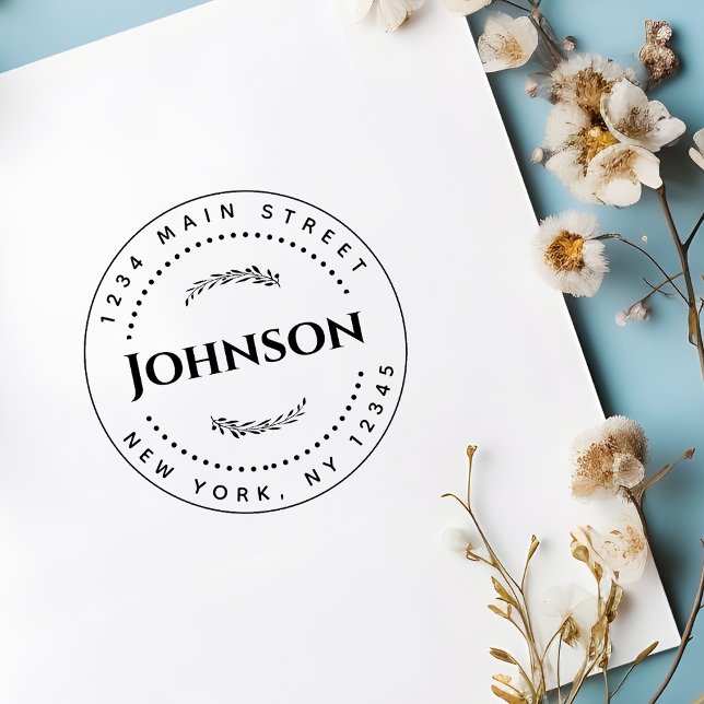 Carimbo de Autocolagem do Endereço Redondo Clássic (Criador carregado)